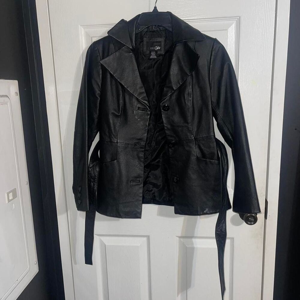 East-5th Women's Black Faux Leather Jacket Size Small